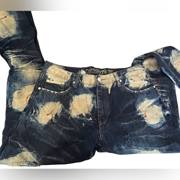 HERITAGE by AMERICA 76 JEANS MEN 36x33 Distressed Cotton Blue Denim Distillery - Picture 8 of 11